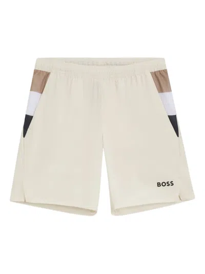 Hugo Boss Panelled Elastic-waist Shorts In Neutral