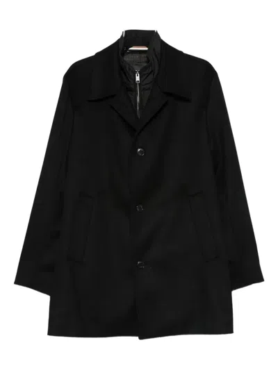 Hugo Boss Long Sleeve Coat In Black