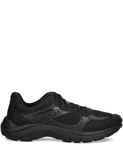 Hugo Boss Panelled Lace-up Sneakers In Black
