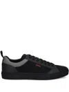 Hugo Boss Panelled Lace-up Sneakers In Animal Print