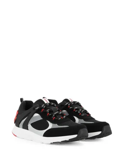 Hugo Boss Kids' Panelled Mesh Sneakers In Black