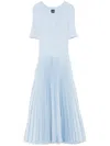 Hugo Boss Panelled Midi Dress In 蓝色