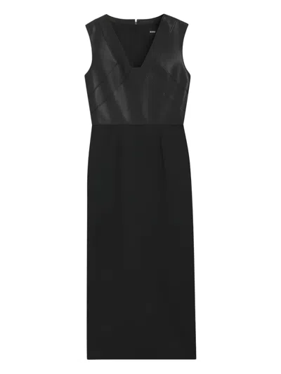 HUGO BOSS PANELLED MIDI DRESS