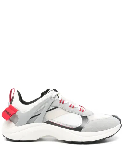 Hugo Boss Panelled Sneakers In Gray