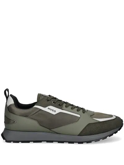 Hugo Boss Panelled Sneakers In 绿色
