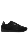 Hugo Boss Mixed-material Trainers With Mesh And Leather In Black
