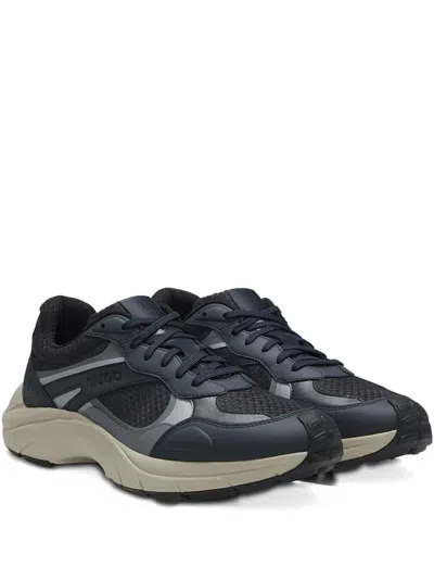 Hugo Boss Panelled Sneakers In Blue