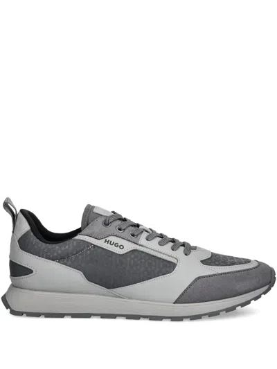 Hugo Boss Panelled Sneakers In Grey