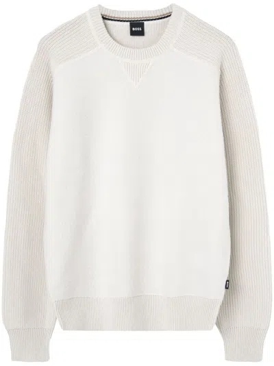 Hugo Boss Panelled Sweater In White