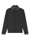 Hugo Boss Zip-up Sweatshirt With Striped Trims In Green