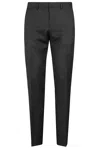 Hugo Boss Boss Slim-fit Wool Serge Trousers With Tailored Design In Black