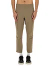 Hugo Boss Cropped Elastic Waistband Trousers With Button Detail In Brown