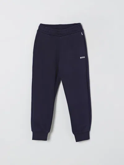 Hugo Boss Pants Boss Kids Color Navy In Animal Print