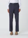 Hugo Boss Slim-fit Trousers In A Patterned Wool Blend In Blue