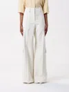 Hugo Boss Pants Boss Woman Color White In White