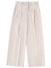 Hugo Boss Wide Leg Trousers Pleated Front Belt Loops In White