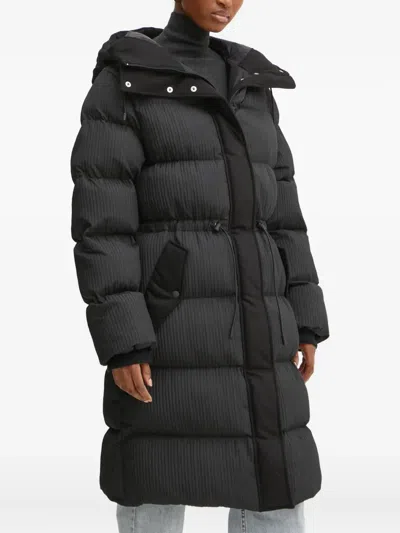 Hugo Boss Papera Hooded Coat In Black