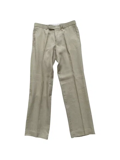 Pre-owned Hugo Boss Parker2 Pressed-crease Trousers In Neutral