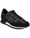 Hugo Boss Mixed-material Trainers With Faux-leather Trims In Black