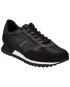 Hugo Boss Mixed-material Trainers With Faux-leather Trims In Black