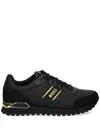 Hugo Boss Mixed-material Lace-up Trainers With Suede Trims In 黑色