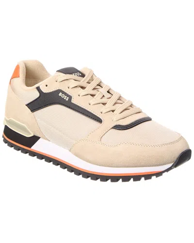 Hugo Boss Parkour Suede Sneaker In Neutral