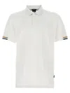 Hugo Boss Parlay Polo Shirt With Stripe Detail In White