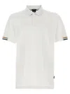 Hugo Boss Parlay Polo Shirt With Stripe Detail In White