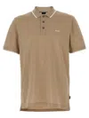 Hugo Boss Parlay 190 Polo Beige In Beige