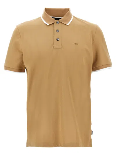 Hugo Boss Parlay 190 Polo Shirt In Beige