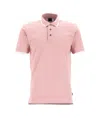 Hugo Boss Parlay Button Lapel Polo Shirt In Pink