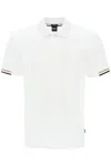 Hugo Boss Parlay Polo Shirt With Stripe Detail In White