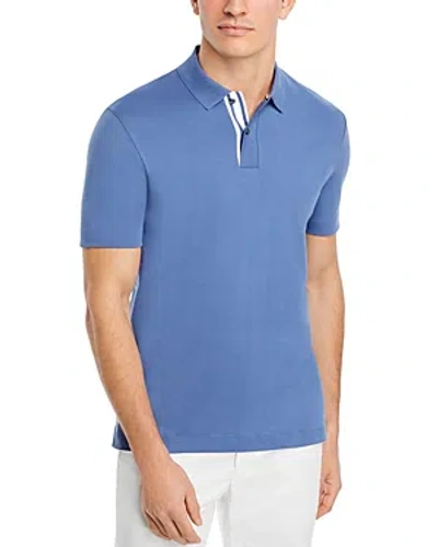 Hugo Boss Parlay Regular Fit Cotton Polo Shirt In Open Blue