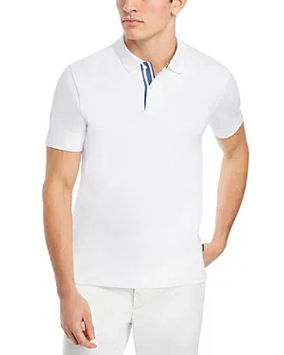Hugo Boss Parlay Regular Fit Cotton Polo Shirt In White