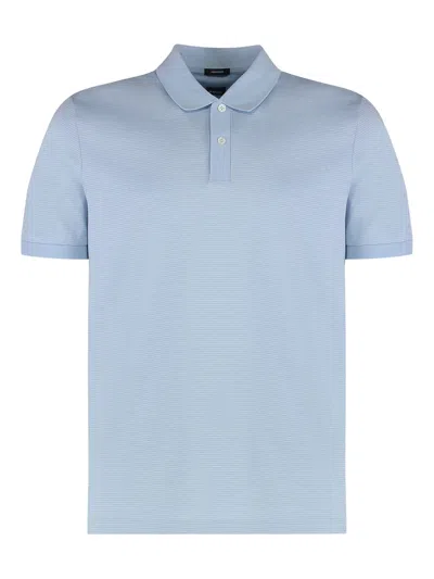 Hugo Boss Parlay Textured Polo Shirt In Blue