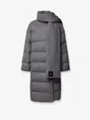 Hugo Boss Pashiza Reversible Long Down Jacket In Gray