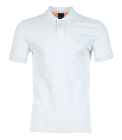 Hugo Boss Passenger Short Sleeve Polo Shirt Light Pastel Grey In Blue