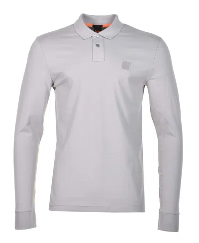 Hugo Boss Passerby Long Sleeve Polo Shirt 051 Light Pastel Grey