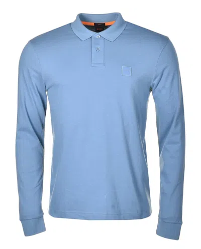 Hugo Boss Passerby Long Sleeve Polo Shirt 472 Open Blue