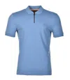 Hugo Boss Passerzip Short Sleeve Polo 462 Open Blue In Blue