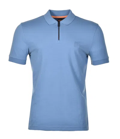 Hugo Boss Passerzip Short Sleeve Polo 462 Open Blue