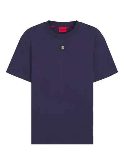 Hugo Boss Patch-logo Cotton T-shirt In Blue