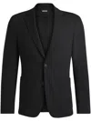 Hugo Boss Slim-fit Jacket In Washable Stretch Fabric In Black