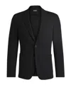 Hugo Boss Slim-fit Jacket In Washable Stretch Fabric In Black