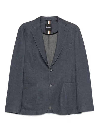 Hugo Boss Patch-pocket Jacket In Blue