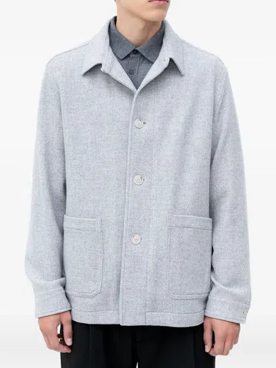 Hugo Boss Patch-pocket Jacket In Gray