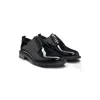 Hugo Boss Polished-leather Derby Shoes With Logo Detail In Black