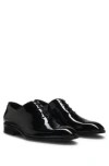 Hugo Boss Patent-leather Oxford Shoes With Collar Piping In Black