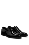 Hugo Boss Patent-leather Oxford Shoes With Stitching Details In Black