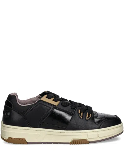 Hugo Boss Patent Panel Sneakers In Black
